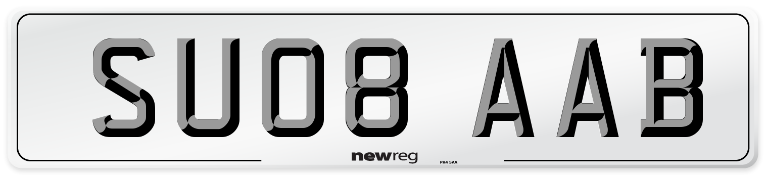 SU08 AAB Number Plate from New Reg